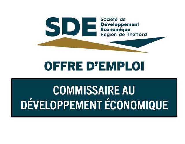 La SDE région de Thetford désire retenir les services d'un(e) Commissaire au développement économique